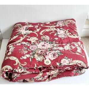 Ralph Lauren DANIELLE MARSEILLES Red Floral Bouquet FULL/QUEEN Comforter READ